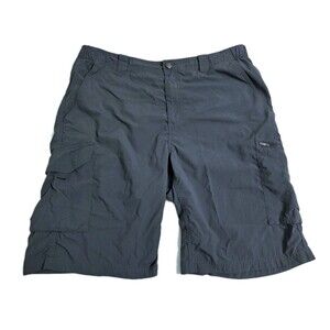 Columbia Cargo Shorts Men's 38 Silver Ridge Hiking Trail Utility Gray Fishing